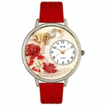 Valentines Day Watch  Red  in Silver Unisex U 1220033 Valentines Day Watch  Red  in Silver Unisex U 1220033