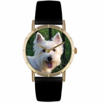Westie Print Watch in Gold Classic P 0130073 Westie Print Watch in Gold Classic P 0130073