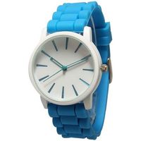 White Dial Blue Silicone Band Watch