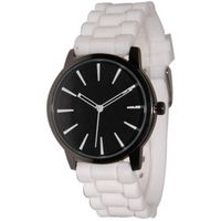 White with Black Silicone Watch
