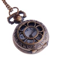 Women's Flower-Web Bronze Pendant Pocket Watch PW57