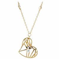 Womens Heart Shape Wire Pendant Necklace