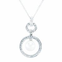 Womens Pearl Drop Pendant Necklace