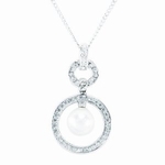 Womens Pearl Drop Pendant Necklace