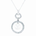 Womens Pearl Drop Pendant Necklace Womens Pearl Drop Pendant Necklace