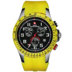 Yellow Swiss ChronoSport Watch Black Dial