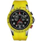 Yellow Swiss ChronoSport Watch Black Dial