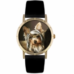 Yorkie Print Watch in Gold Classic P 0130077 Yorkie Print Watch in Gold Classic P 0130077