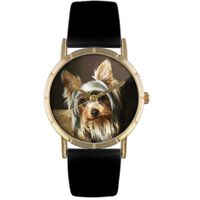 Yorkie Print Watch in Gold Classic P 0130077