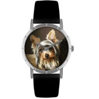 Yorkie Print Watch in Silver Classic R 0130077