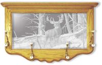 "After The Season" Deer Etched Mirror Coat Rack
