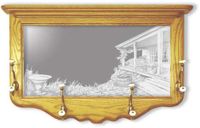 "Afternoon Hideaway" Country Etched Mirror Coat Rack