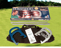 American "Professional Edition" Horseshoes Outfit, Corrugated Box/Nylon Tote Bag