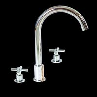 Andrea Cross Handle Faucet, Chrome Over Brass 8" Widespread