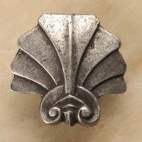Art Deco Shell Pewter Cabinet Knob/Pull
