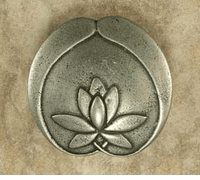 Asian Lotus Flower Cabinet Knob/Pull In Pewter (Medium)