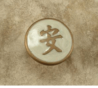 Asian Tranquility Knob/Pull In Pewter W/Pearl & Gold Epoxy