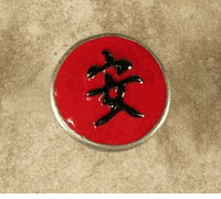 Asian Tranquility Knob/Pull In Pewter W/Red & Black Epoxy