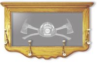 "Axe 343" Firefighter Etched Mirror Coat Rack