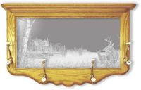 "Back to Nature" Deer Etched Mirror Coat Rack