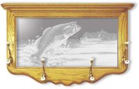 "Backwater Bass" Fish Etched Mirror Coat Rack