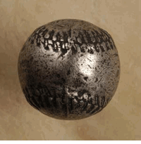 Baseball Cabinet Pull In Pewter