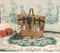 Baskets Brown Willow/Wood, 6 Piece Tool Basket
