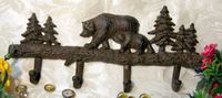 Bear & Cub Cast Iron Coat Rack