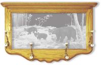 "Bear Feet In The Creek" Etched Mirror Coat Rack