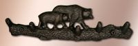 Bear W/ Cub Cast Iron Coat Rack - 5 Hook