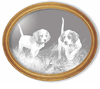 "Beginners Luck" Dogs Oval Ash Frame Mirror