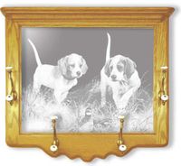 "Beginners Luck" Puppies Etched Mirror Coat Rack