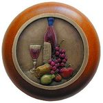Best Wine Cellar Cherry Cabinet Knob, Hand Tinted Brass