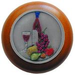 Best Wine Cellar Cherry Cabinet Knob, Hand Tinted Pewter