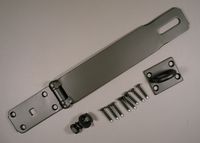 Black Wrought Iron Hasp, 10" Hook Strap