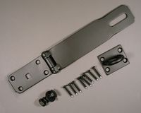 Black Wrought Iron Hasp, 8" Hook Strap