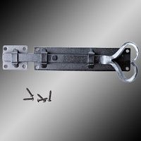 Black Wrought Iron, Heart Handle Slide Bolt 8-1/4"