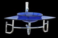 Blue Danube Glass & Stainless Corner Sink