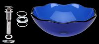 Blue Lotus Glass Vessel Sink