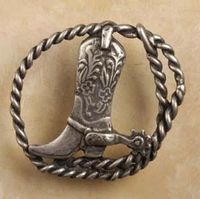 Boot In Lariat Pewter Cabinet Knob/Pull (Left Face)
