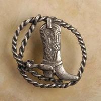 Boot In Lariat Pewter Cabinet Knob/Pull (Right Face)