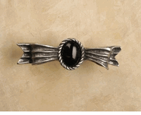 Bow W/Stone Medium Pewter Cabinet Knob/Pull