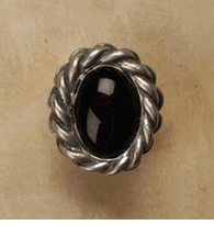 Braided Knot W/Stone Pewter Cabinet Knob/Pull