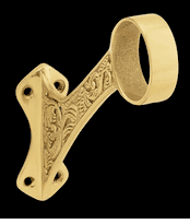 Bright Polished Solid Brass, 2" Ornate Wall Bracket