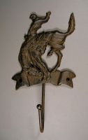 Bronc Rider Wall Hook, Cast/Wrought Iron