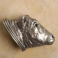 Bull Head Pewter Cabinet Knob/Pull (Right Face)
