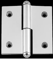 Button Tip Chrome Hinges, Square (LOL)