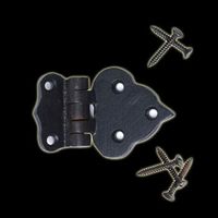 Cabinet Hinges, Black Offset Wrought Iron Hoosier Hinge, 2-1/2"