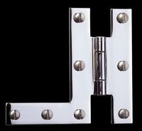 Cabinet Hinges, Bright Chrome Flush Hinge 3"