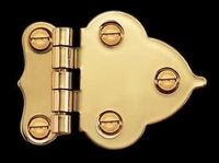 Cabinet Hinges, Bright Solid Brass Hoosier Offset Hinge